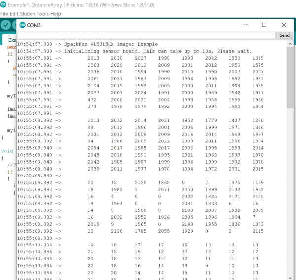 Serial Monitor output