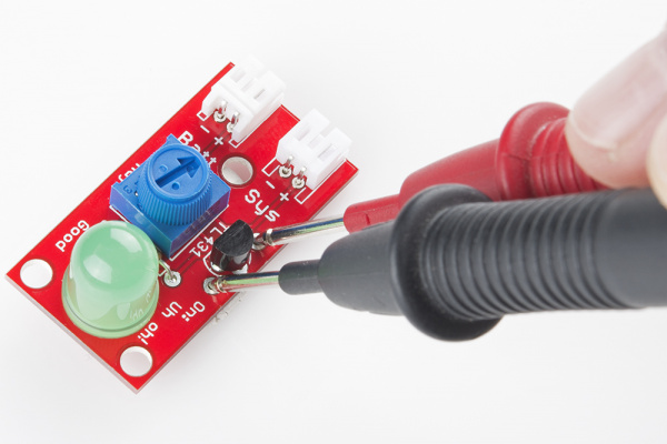 probing test points with the TL431 in Uh-Oh Battery Level Indicator Kit