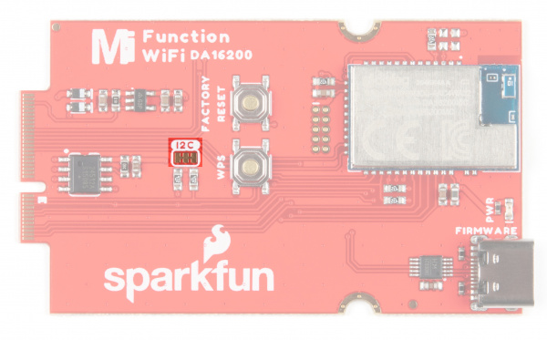 I2C jumper is on the front of the board to the left of the WPS button