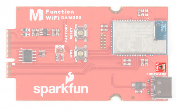 Power LED is just below the WiFi module on the right side of the board