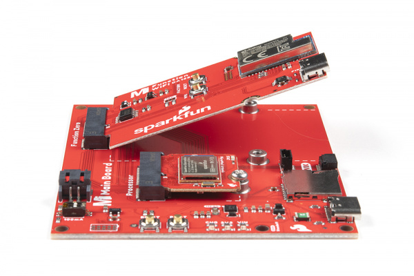 Main board with Function Board sticking up at an angle
