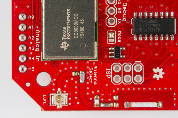 Antenna select capacitor on CC3000 Shield