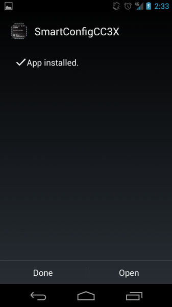 Android - finished installing SmartConfig