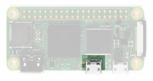 Photo highlighting the Pi Zero USB OTG