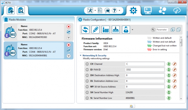 Two XBees in one X-CTU