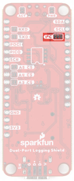 I2C Jumper on the back of the board on the right side, just under the SDA and SCL pins