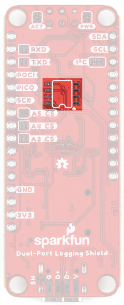 Programming footprint is in the middle of the back of the board