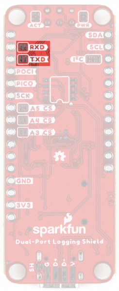 The serial jumpers are the top most jumpers on the left side of the back of the board