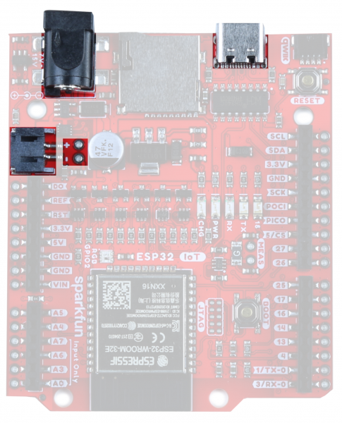 Power options include the Barrel Jack, LiPo Battery, and USB-C input