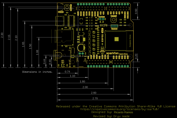 This board measures 2.3" by 2.7"