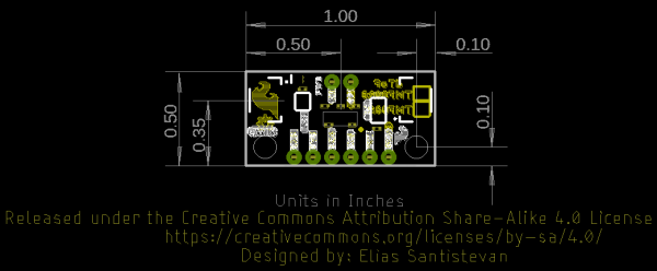 Qwiic Mini dToF Imager - TMF8820/TMF8821 - Board Dimensions