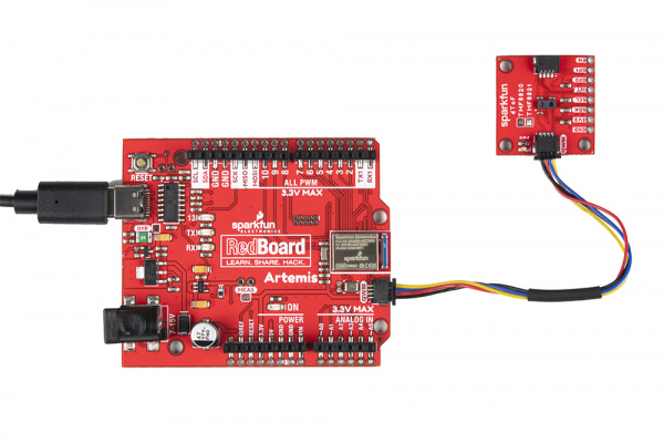 RedBoard Artemis connected to dToF TMF8821