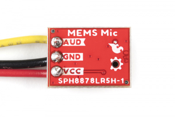 Wires soldered to MEMS Microphone Breakout