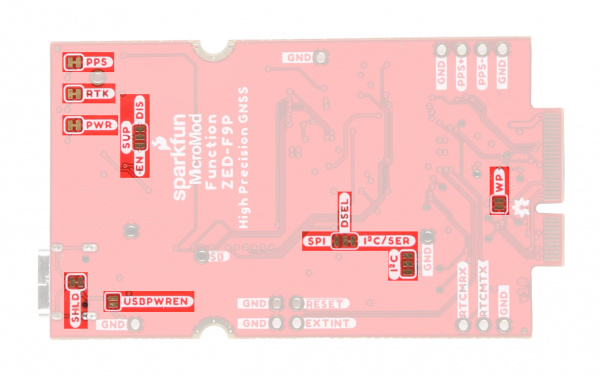 Image highlighting the solder jumpers.