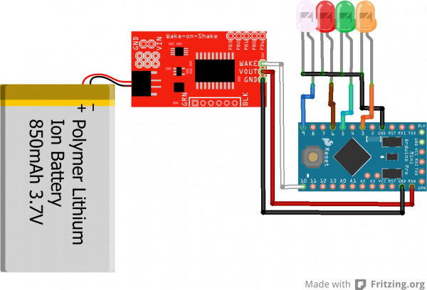 Wake-on-Shake Circuit