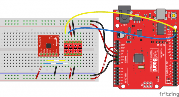 Bi-directional logic level shifter example hookup