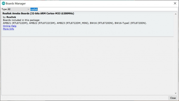 Arduino IDE Boards Manager