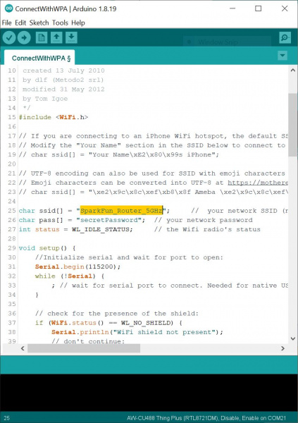 Adjust SSID and password