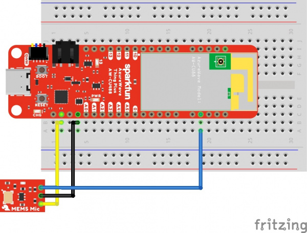 Fritzing Diagram Input Microphone Fast Fourier Transform