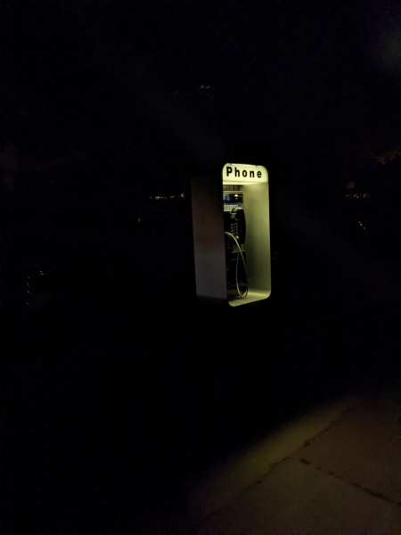 Payphone at night