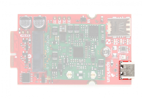 Highlighting the USB-C connector