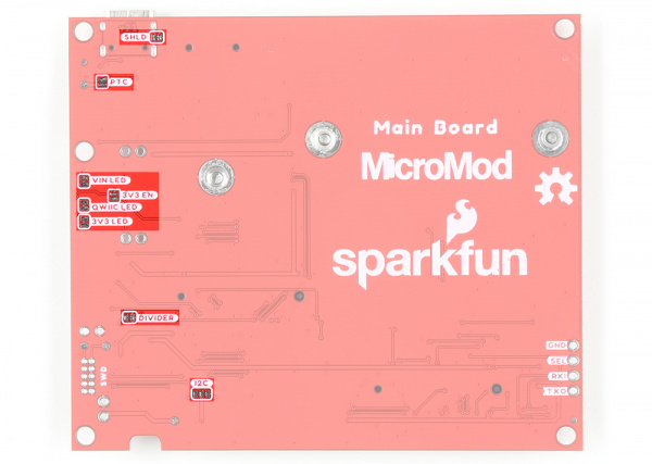 Main Board - Single, Bottom View Jumpers