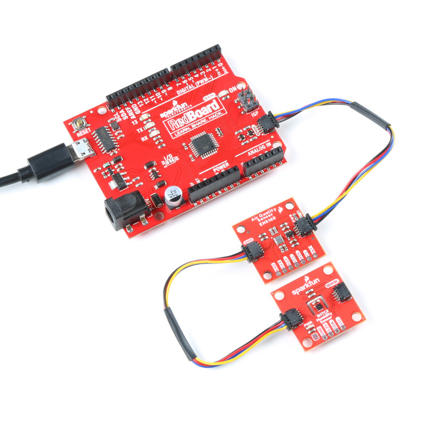 Daisy chained Air Quality Sensor and SHTC3 Humidity Sensor