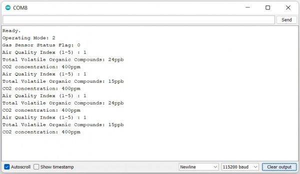 Serial Output of Example 4