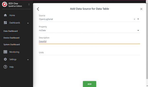 Add the DataSource to the table