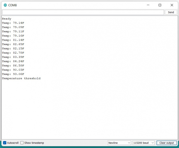 Example 2 output shows upper threshhold being hit