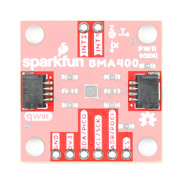Highlighting the communication interfaces on the standard Qwiic breakout.