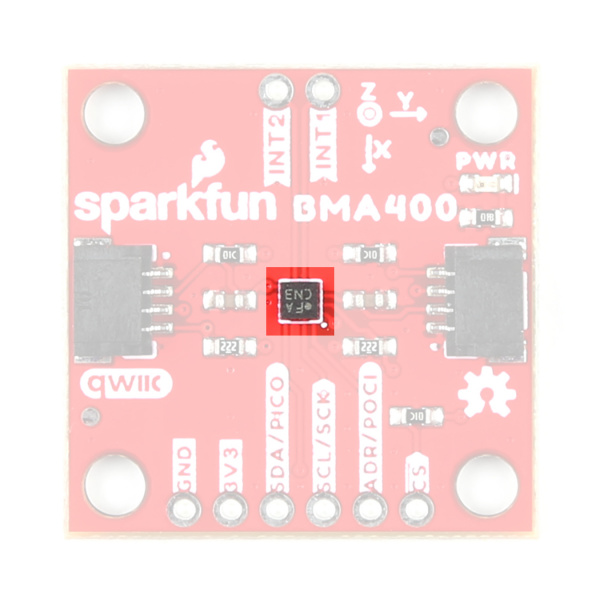 Highlighting the BMA400 on the standard Qwiic breakout.