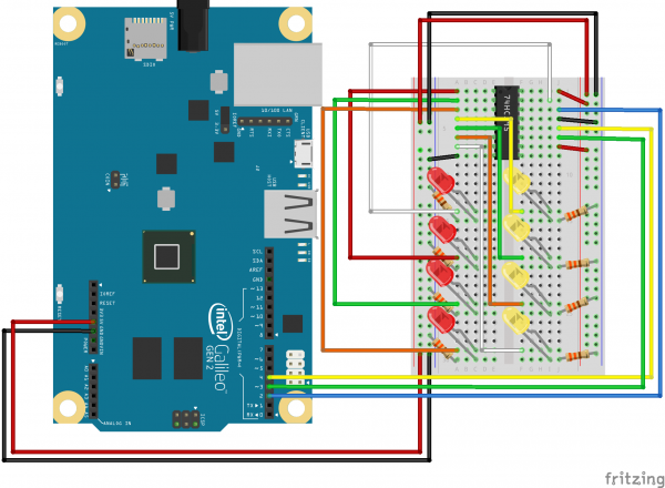 Fritzing Shift Register