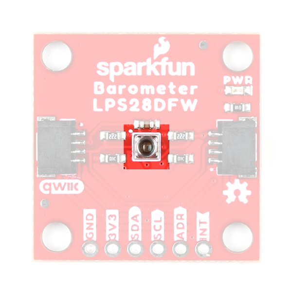 Highlighting the LPS28DFW on the standard breakout.