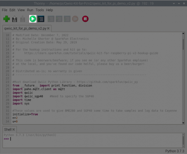 Run Demo via Python Editor