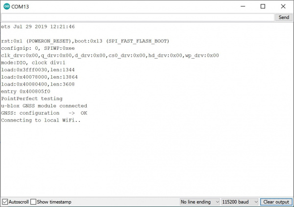 ESP32 Arduino Output: Connecting to local WiFi