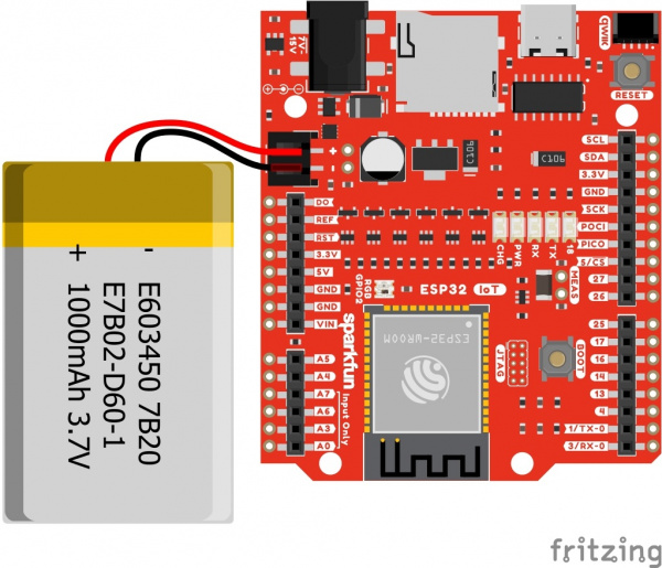 LiPo connected to IoT RedBoard