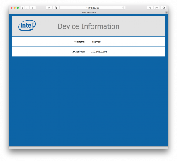 Device information page