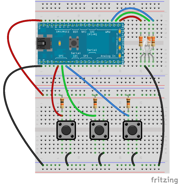 mbed buttons rgb led fritzing