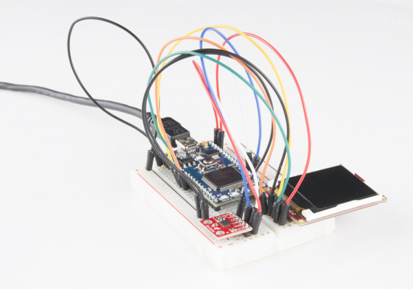 mbed LCD accelerometer circuit