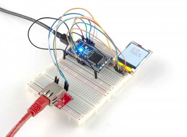 mbed running Internet clock demo