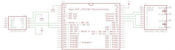 mbed Internet Clock schematic