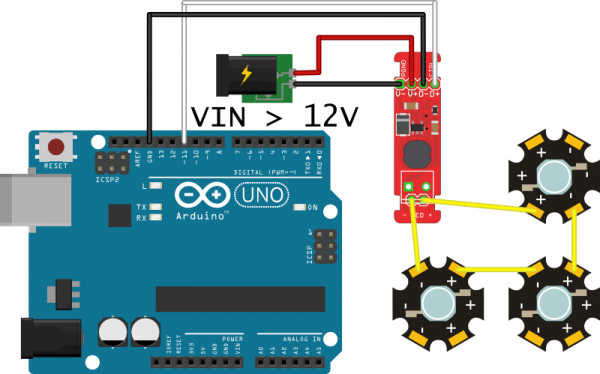 Arduino hookup, multi-LED