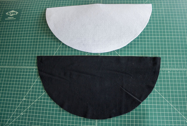 Interfacing & Velvet Half Circles