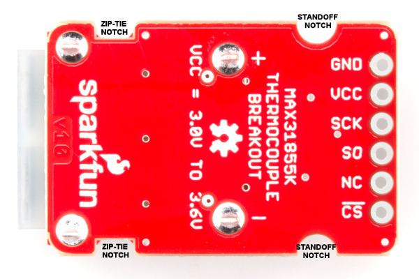 Bottom of MAX21855K Thermocouple Breakout