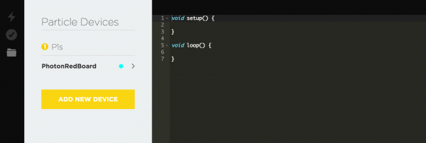 Screen shot of devices for Photon RedBoard.