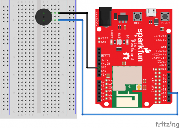 RedBoard piezo speaker hookup