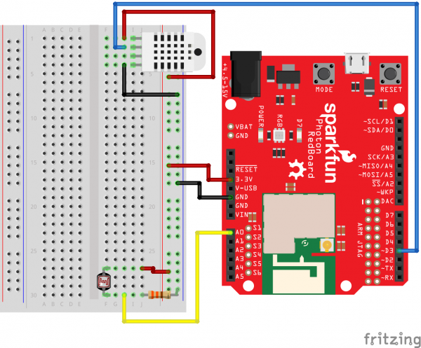 Environment monitor fritzing diagram