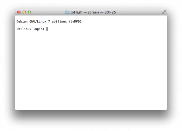 Logging in to Ubilinux on OS X