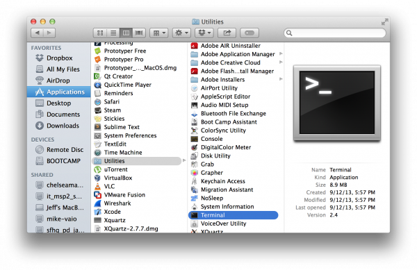 OS X Terminal application